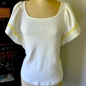 Maeve Anthropologie Flutter Sleeve Top